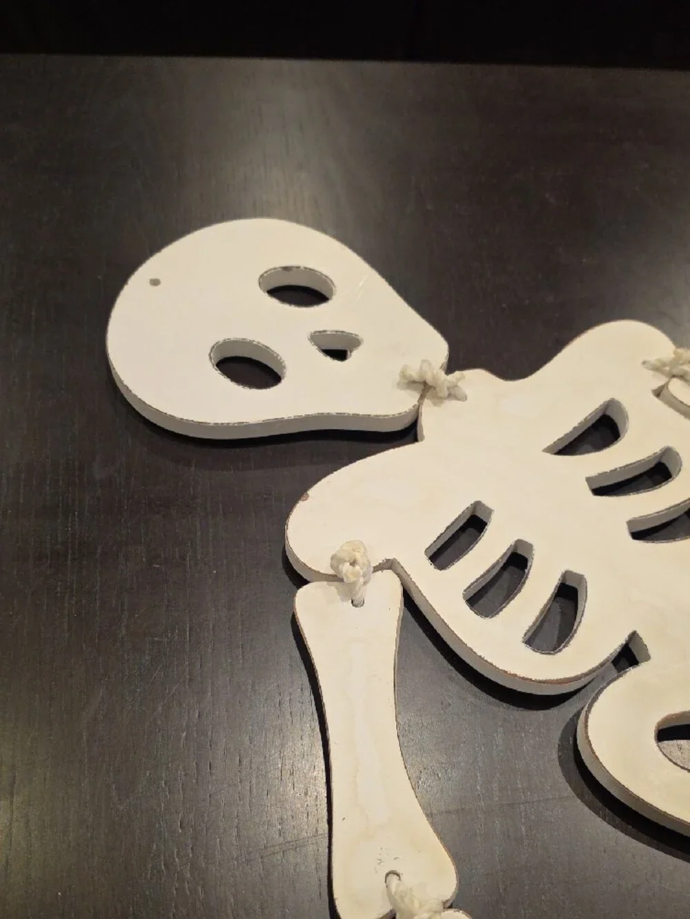 Halloween White Wooden Hanging Skeleton, 27